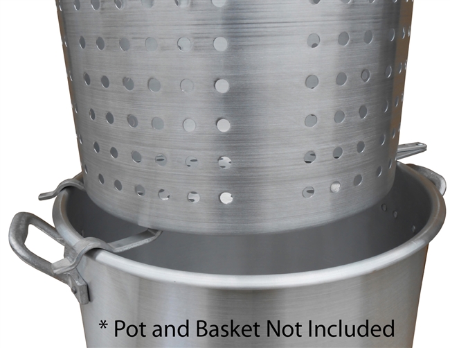 Aluminum Boiling Pot with Basket & Lid - Assorted Sizes - Metal Fusion, Inc.